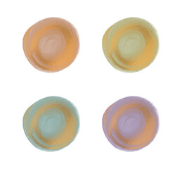 Round watercolor brush stroke with gold glitter texture shapes
