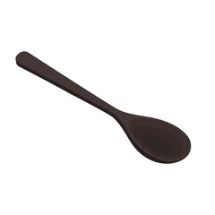 Spoon vector. Wood Spoon on white background. black spoon vector.