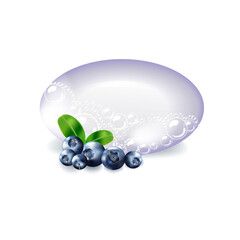 Bar of soap..Realistic vector illustration.Shampoo bubbles texture.