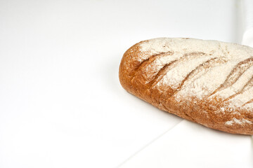 Homemade rustic. Fresh loaf of homemade sourdough bread