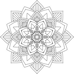 Easy Mandala coloring book simple and basic for beginners, seniors and children. Set of Mehndi flower pattern for Henna drawing and tattoo. Decoration in ethnic oriental, Indian style.
