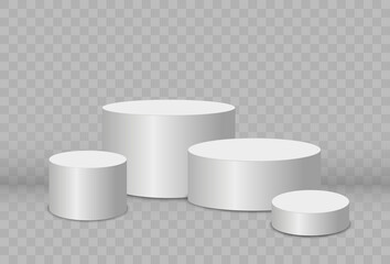 Round podium or platform on a transparent background.