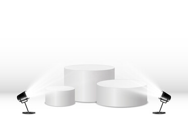 Round podium or platform on a transparent background.
