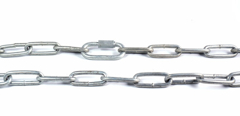 steel chain on white