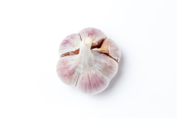 whole garlic on a white background