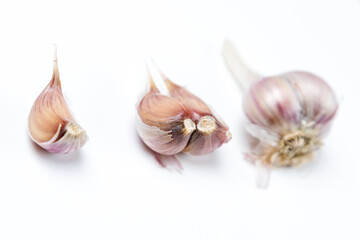 garlic on a white background