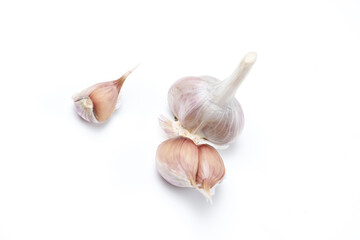 garlic on a white background