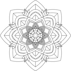 Easy Mandala coloring book simple and basic for beginners, seniors and children. Set of Mehndi flower pattern for Henna drawing and tattoo. Decoration in ethnic oriental, Indian style.
