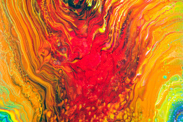 Colorful Acrylic pouring art painting on canvas. Creative and wallpaper concept.