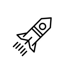 rocket line icon
