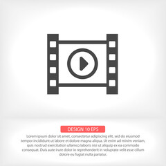 Play the film  vector icon , lorem ipsum Flat design