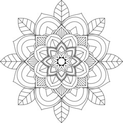 Easy Mandala coloring book simple and basic for beginners, seniors and children. Set of Mehndi flower pattern for Henna drawing and tattoo. Decoration in ethnic oriental, Indian style.