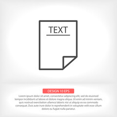 Text vector icon , lorem ipsum Flat design