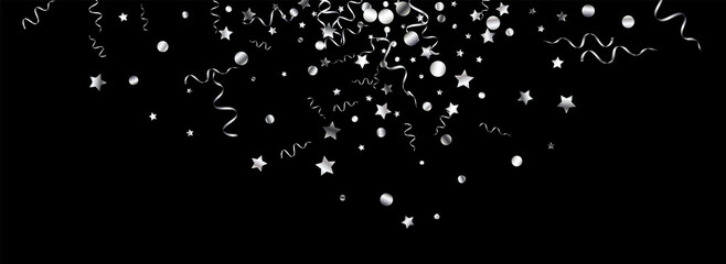 Silver Streamer Fun Vector Panoramic Black 