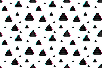 Poop seamless pattern. Background with poop, excrement smell in the style of a famous social network.