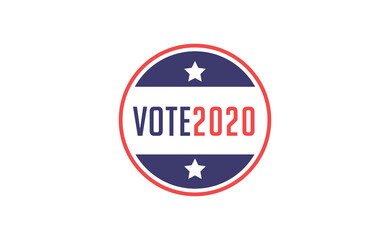 Vote 2020 in USA, sticker design. Political election campaign banner. Election day in United States of America.