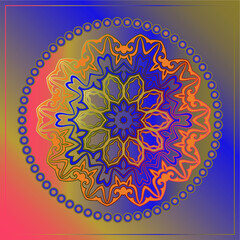 Decorative Asian Round Pattern. Mandala. Ornamental design element of Asian Nomads: Kyrgyz, Kazakhs, Bashkirs, Tatars, Yakut, Mongols. Ethnic Vector Illustration for Paper Products, Textiles.