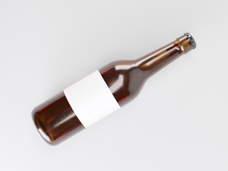 Beer Bottle Mockup Template 3D Illustration