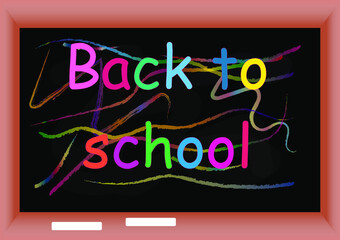 back to school. beautiful multicolored background with pencils on the blackboard