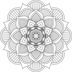 Easy Mandala coloring book simple and basic for beginners, seniors and children. Set of Mehndi flower pattern for Henna drawing and tattoo. Decoration in ethnic oriental, Indian style.