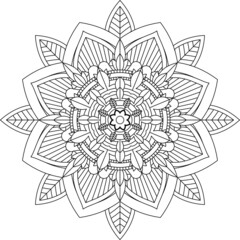 Easy Mandala coloring book simple and basic for beginners, seniors and children. Set of Mehndi flower pattern for Henna drawing and tattoo. Decoration in ethnic oriental, Indian style.