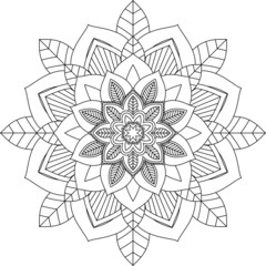 Easy Mandala coloring book simple and basic for beginners, seniors and children. Set of Mehndi flower pattern for Henna drawing and tattoo. Decoration in ethnic oriental, Indian style.