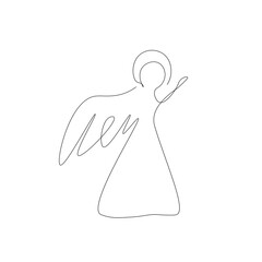 Christmas angel silhouette. Vector illustration