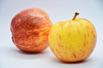 Red apple on white background
