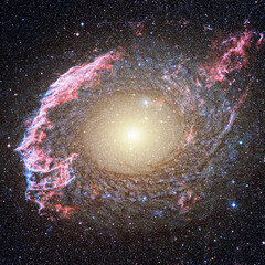 Spiral galaxy. Deep cosmos. Outer space. Elements of this image furnished by NASA