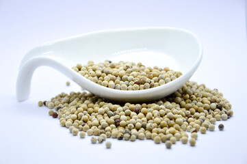 White pepper on a white background
