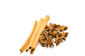 Spices on a white background
