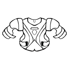 Sport. Shoulder pads. Sports equipment. Isolated element on a white background. Vector illustration.