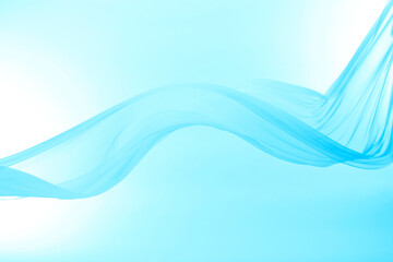 揺れる布、青色