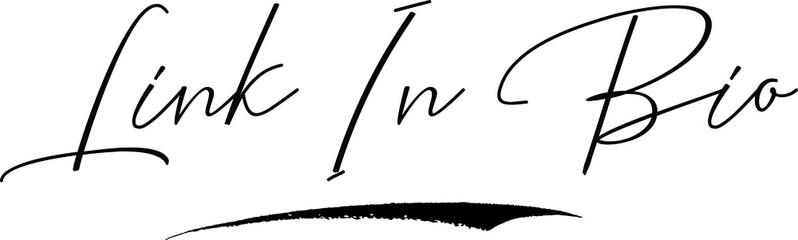 Link In Bio Cursive Calligraphy Text Black Color Text On White Background