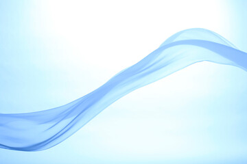 揺れる布、青色