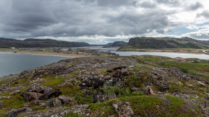 The coast of the Barents sea, Teriberka, August 2020, Russia