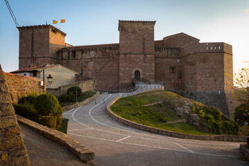 Fototapeta na wymiar Mora de Rubielos castle at sunset, Teruel, Spain