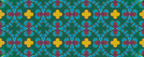 Ikat Vibrant Element. Asian Colorful Rug. Fantasy