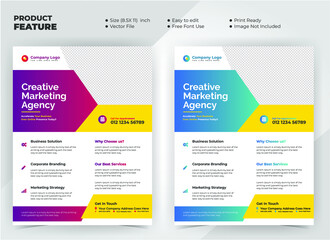 Obraz premium Creative Marketing Agency Flyer Template Corporate F Business Flyer template Vector File