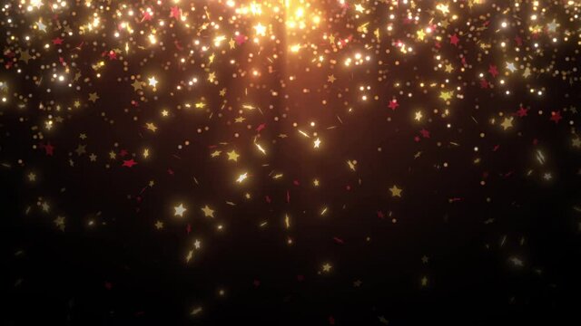 gold stars glowing confetti background