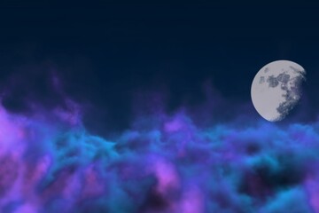 cosmic sky with moon concept design abstract background for art purposes
