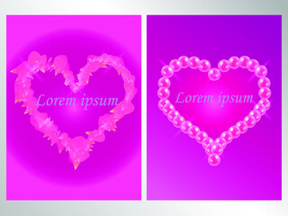 pink pearls on a purple background