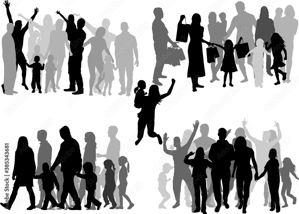 Poster family of silhouettes. conceptual work.