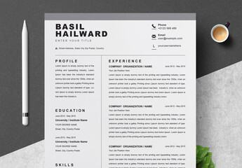 Resume Layout with Cover Letter