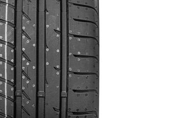 Car tire abstract background isolated on white