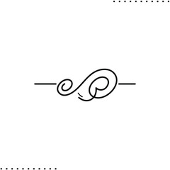 text divider, ornate border vector icon in outline