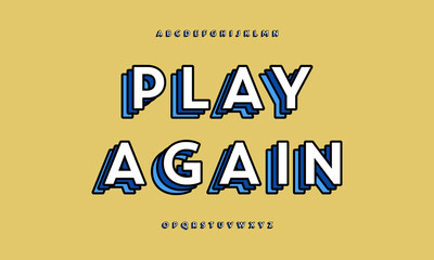 Playful stylish font set. Design alphabet for poster, logo, banner, kids. Vector illustration.