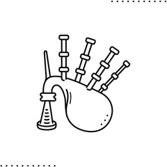 bagpipes vector icon in outline