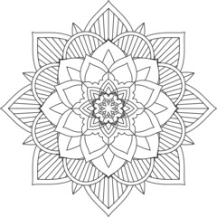 Easy Mandala coloring book simple and basic for beginners, seniors and children. Set of Mehndi flower pattern for Henna drawing and tattoo. Decoration in ethnic oriental, Indian style.