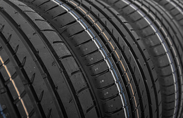 Car tire abstract background close up.